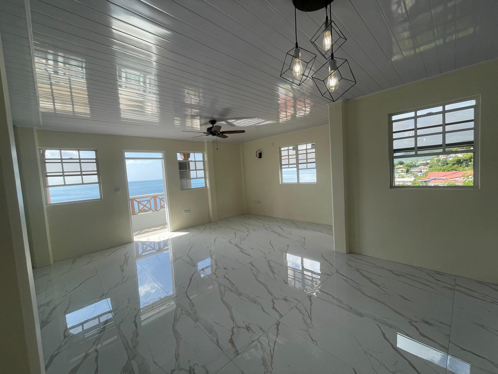 3 bedrooms, 2 baths top floor for rent in Checkhall, Dominica -EC$3000 / US$1125monthly