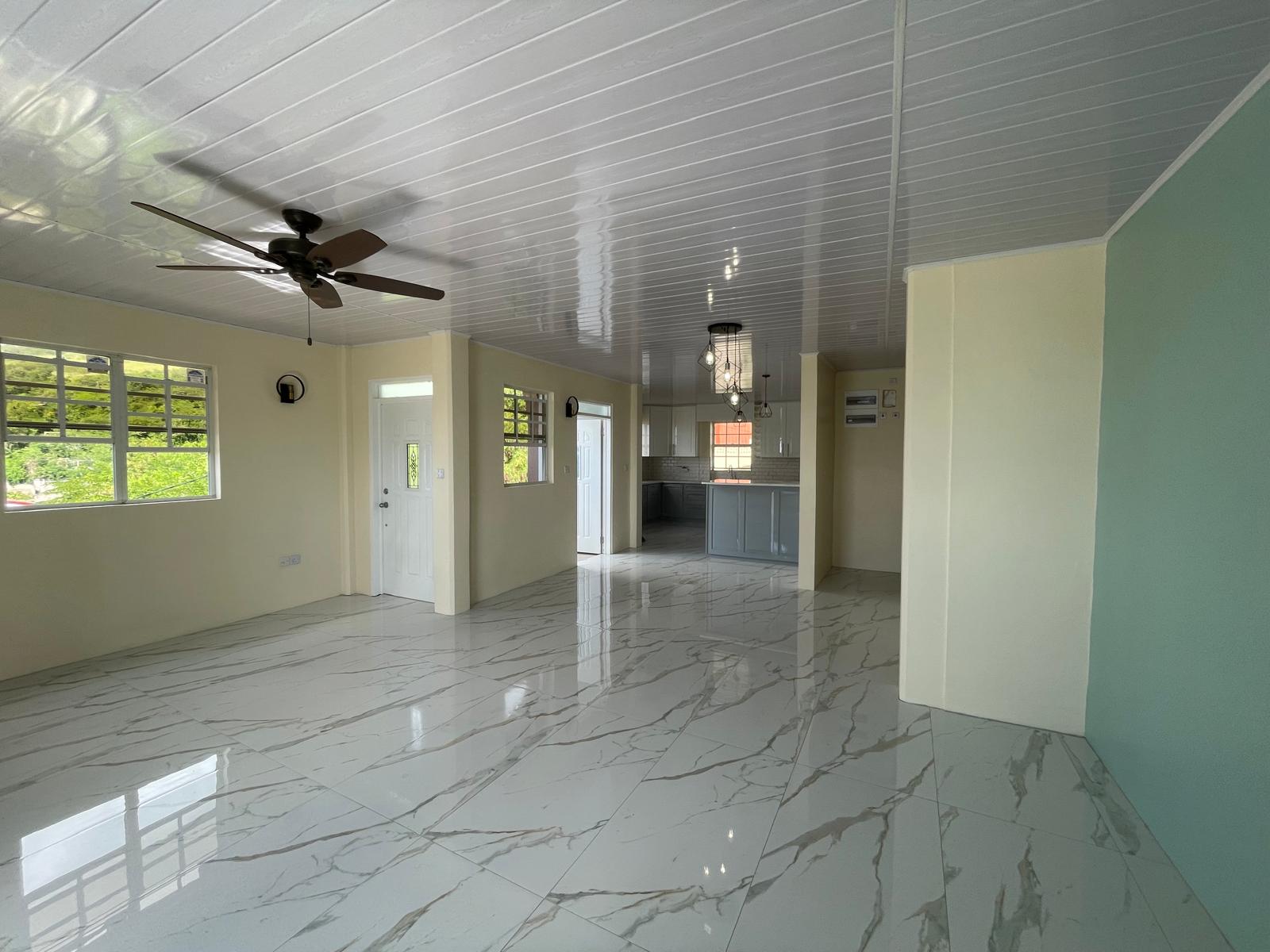 3 bedrooms, 2 baths top floor for rent in Checkhall, Dominica -EC$3000 / US$1125monthly