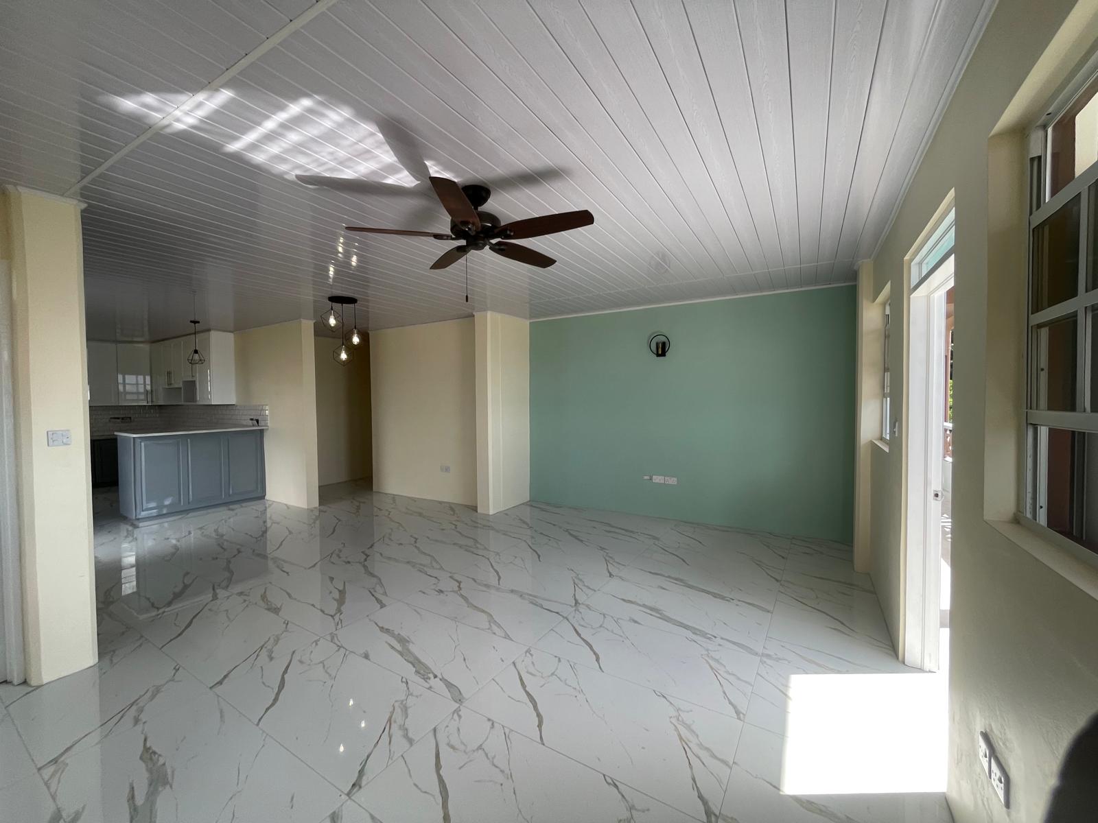 3 bedrooms, 2 baths top floor for rent in Checkhall, Dominica -EC$3000 / US$1125monthly