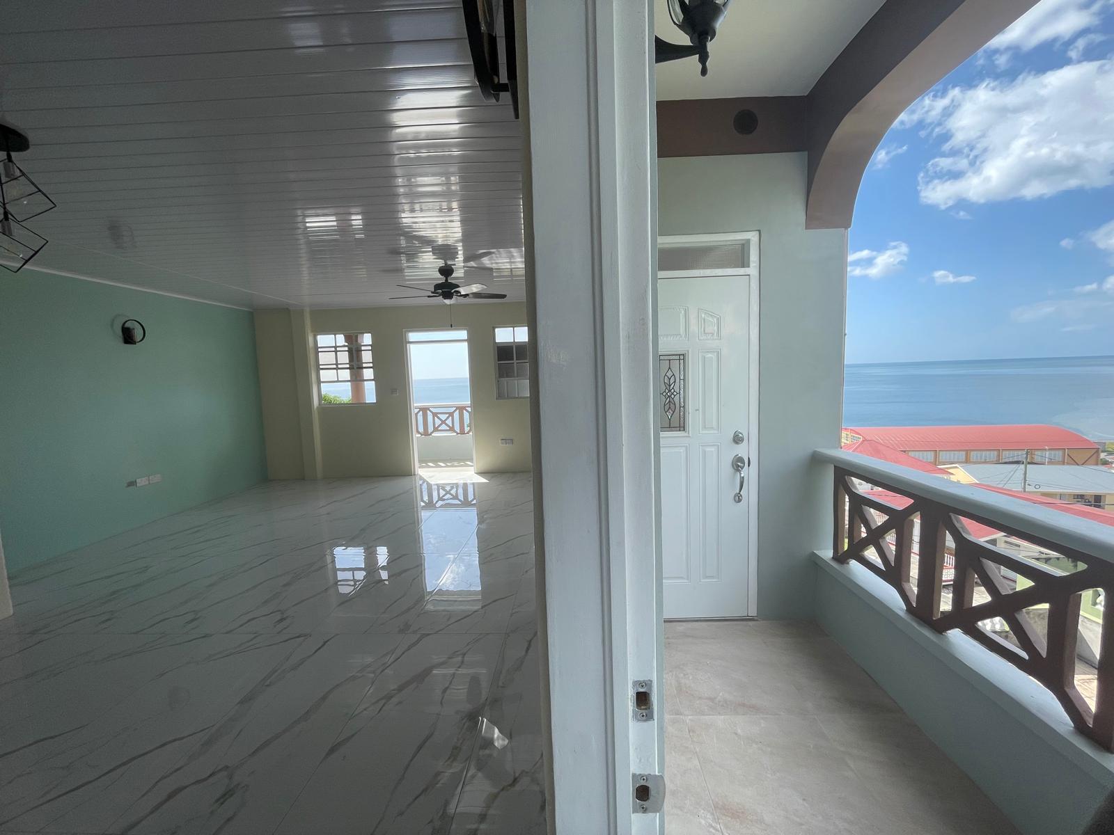 3 bedrooms, 2 baths top floor for rent in Checkhall, Dominica -EC$3000 / US$1125monthly